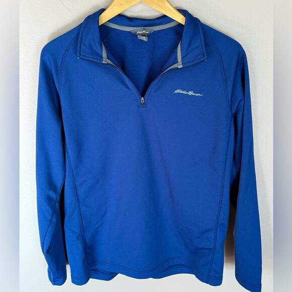 Eddie Bauer light weight pullover 1/4 zip Medium Blue - Picture 1 of 3